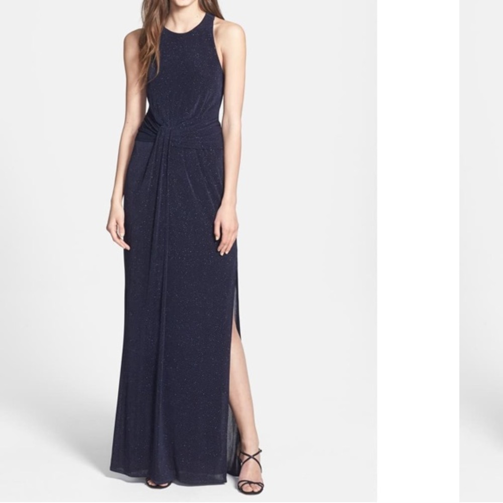 Laundry Racerback Sparkle Glitter Gown